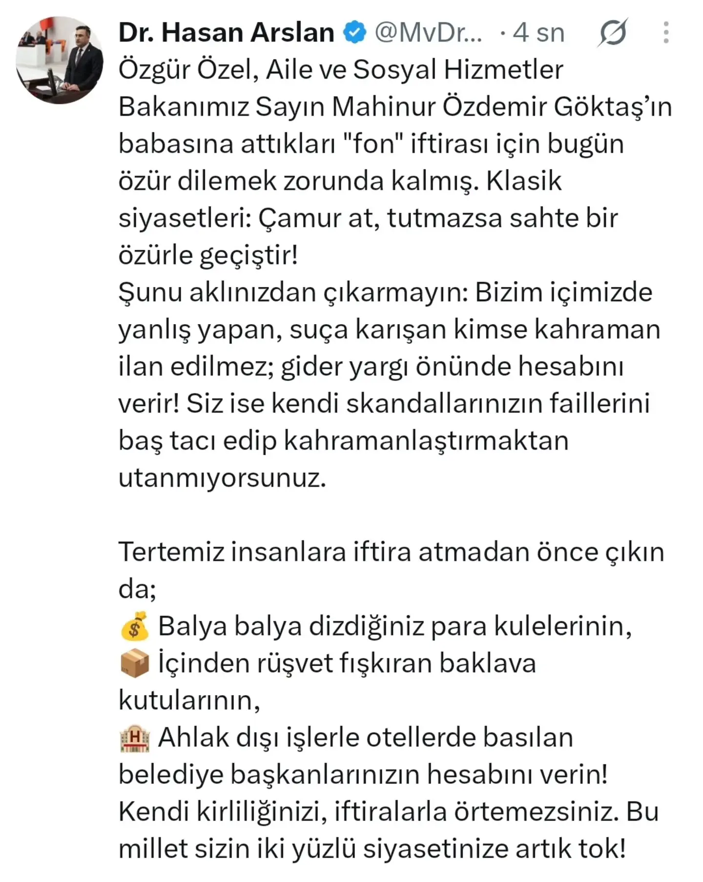 Özgür Özel, Özür Diledi