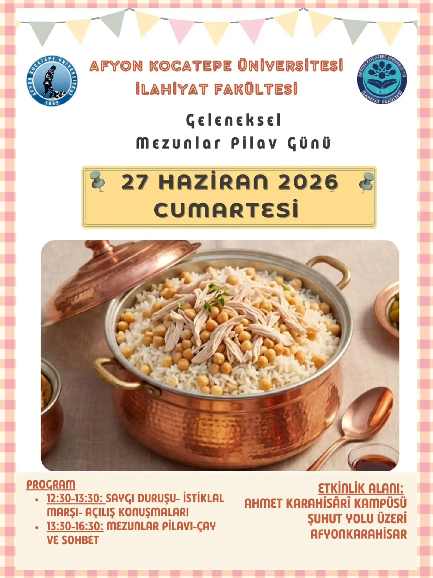 Afyon Kocatepe Üniversitesi Mezunlar Pilav Günü düzenliyor