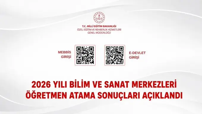 2026 Yılı Bilim ve Sanat Merkezleri Atama Sonuçları Açıklandı