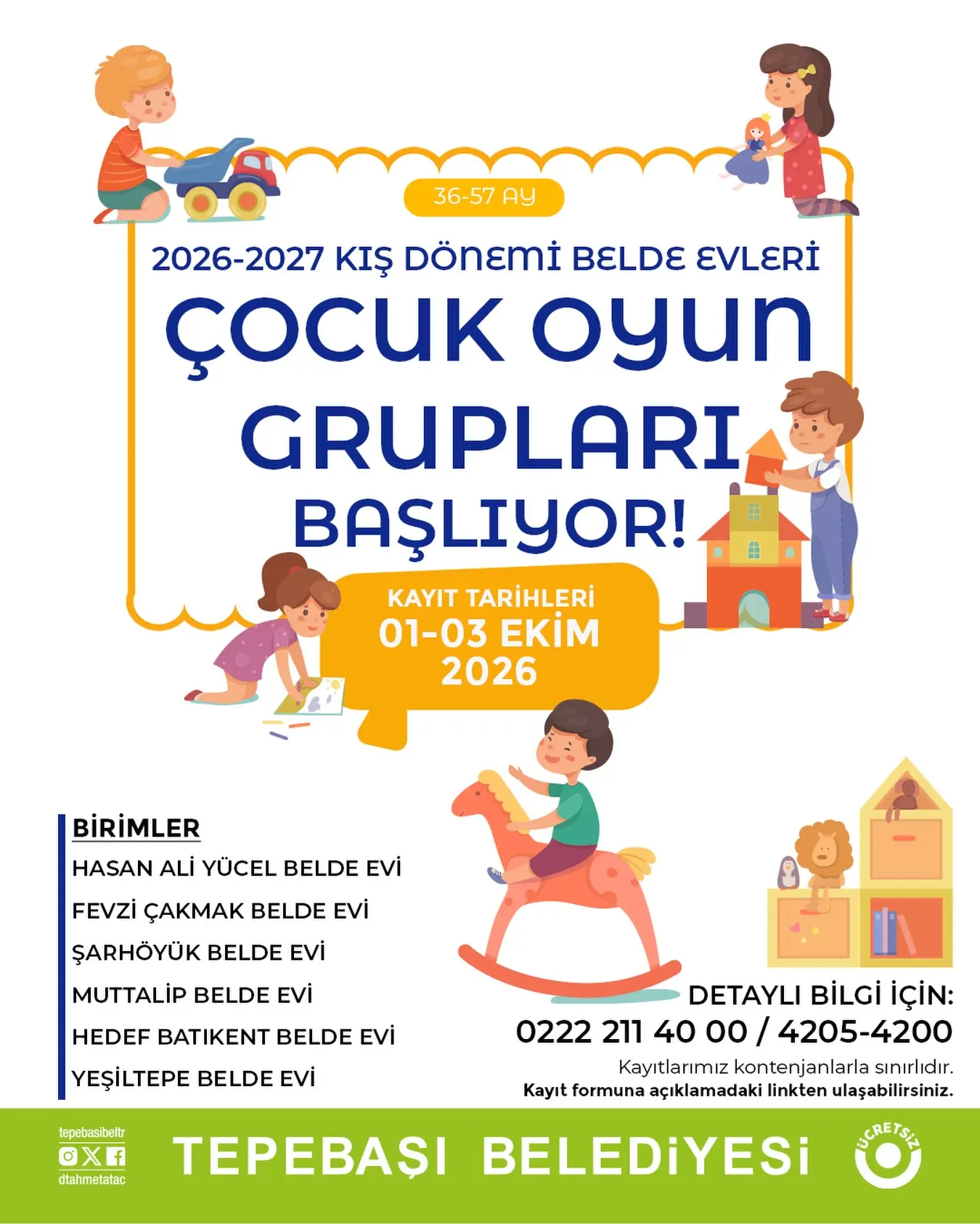 Tepebaşı'nda Kış Dönemi Oyun Grupları