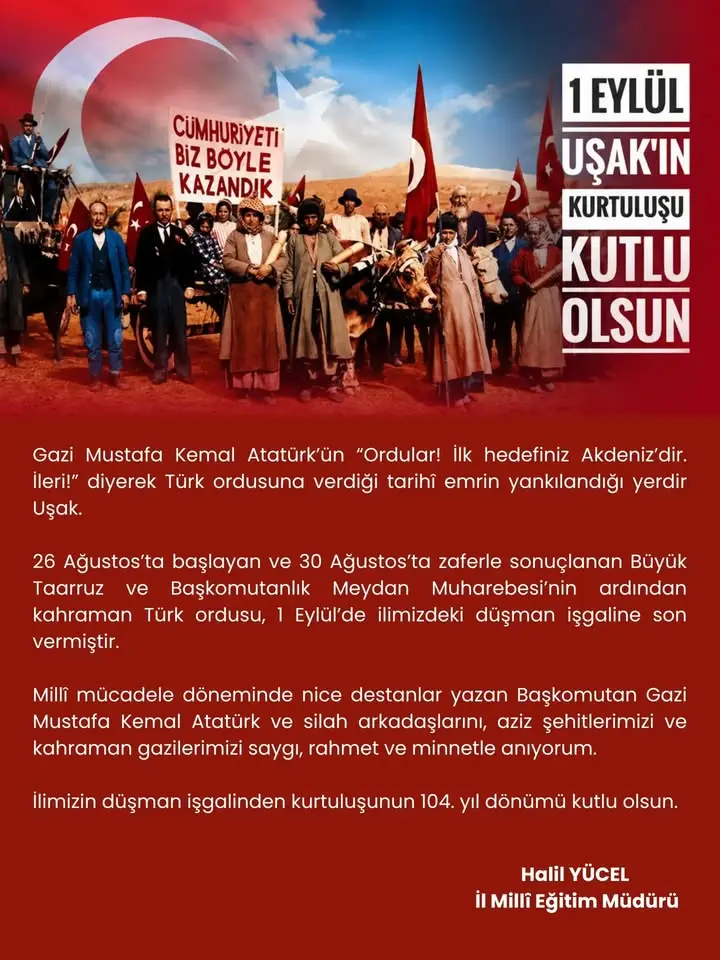 Uşak'ın Kurtuluşunun 104. Yılı Kutlandı