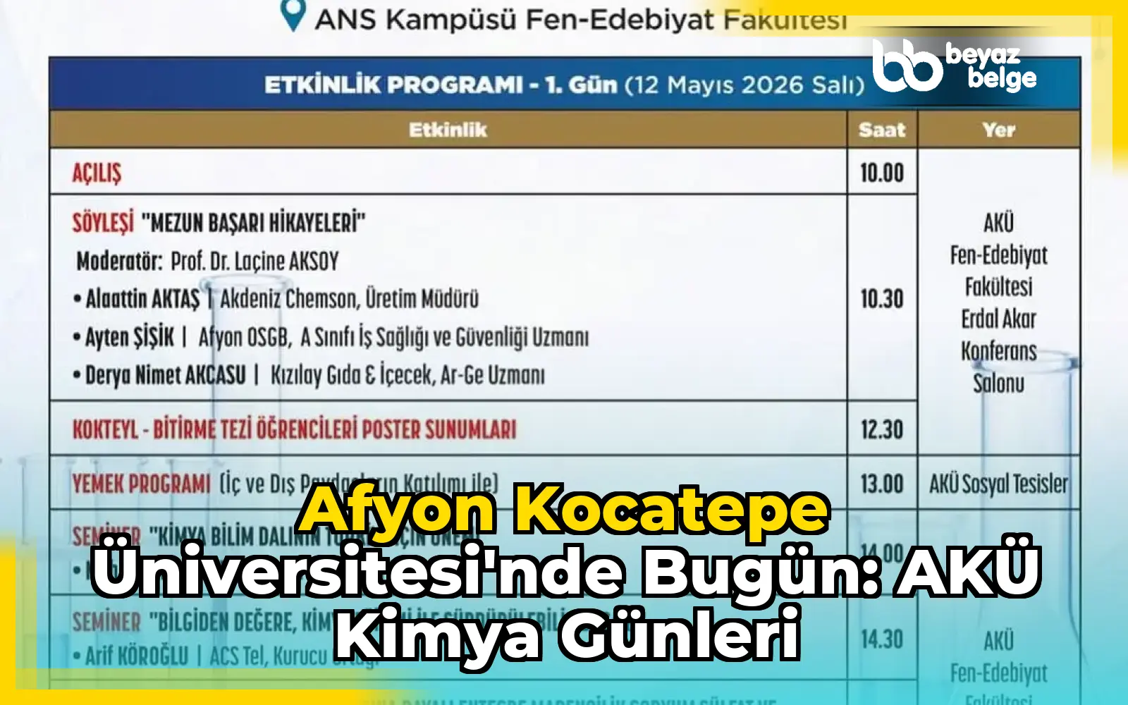 Afyon Kocatepe Üniversitesi'nde Bugün: AKÜ Kimya Günleri