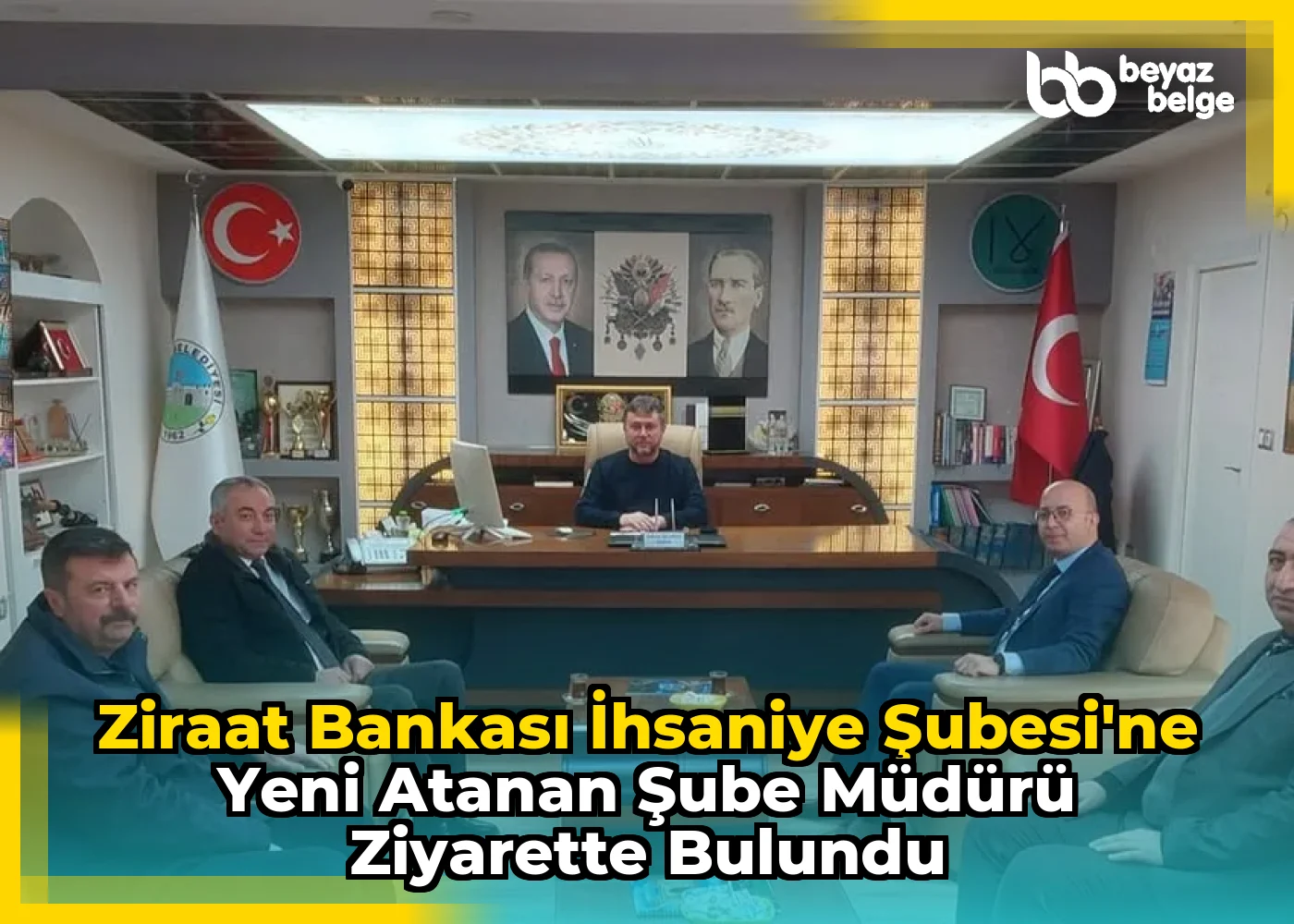 Ziraat Bankası İhsaniye Şubesi'ne Yeni Atanan Şube Müdürü Ziyarette Bulundu