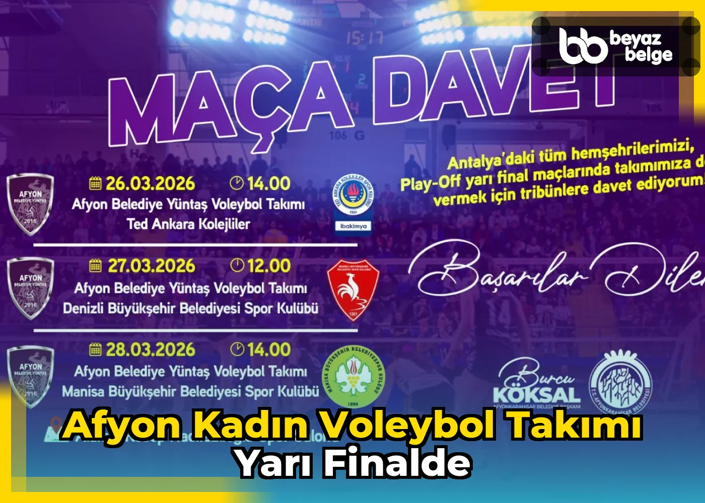 Afyon Kadın Voleybol Takımı Yarı Finalde