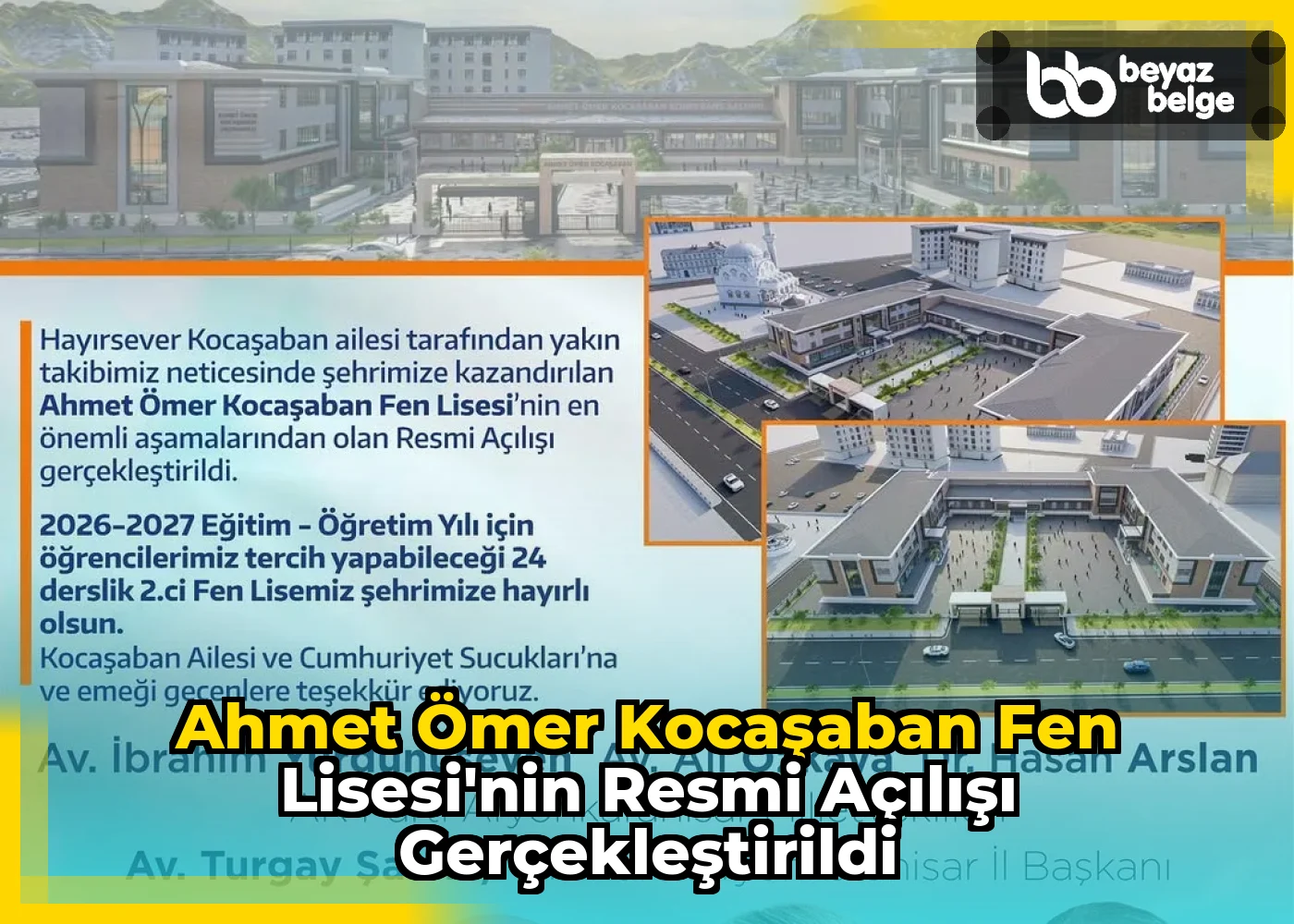 Ahmet Ömer Kocaşaban Fen Lisesi'nin Resmi Açılışı Gerçekleştirildi