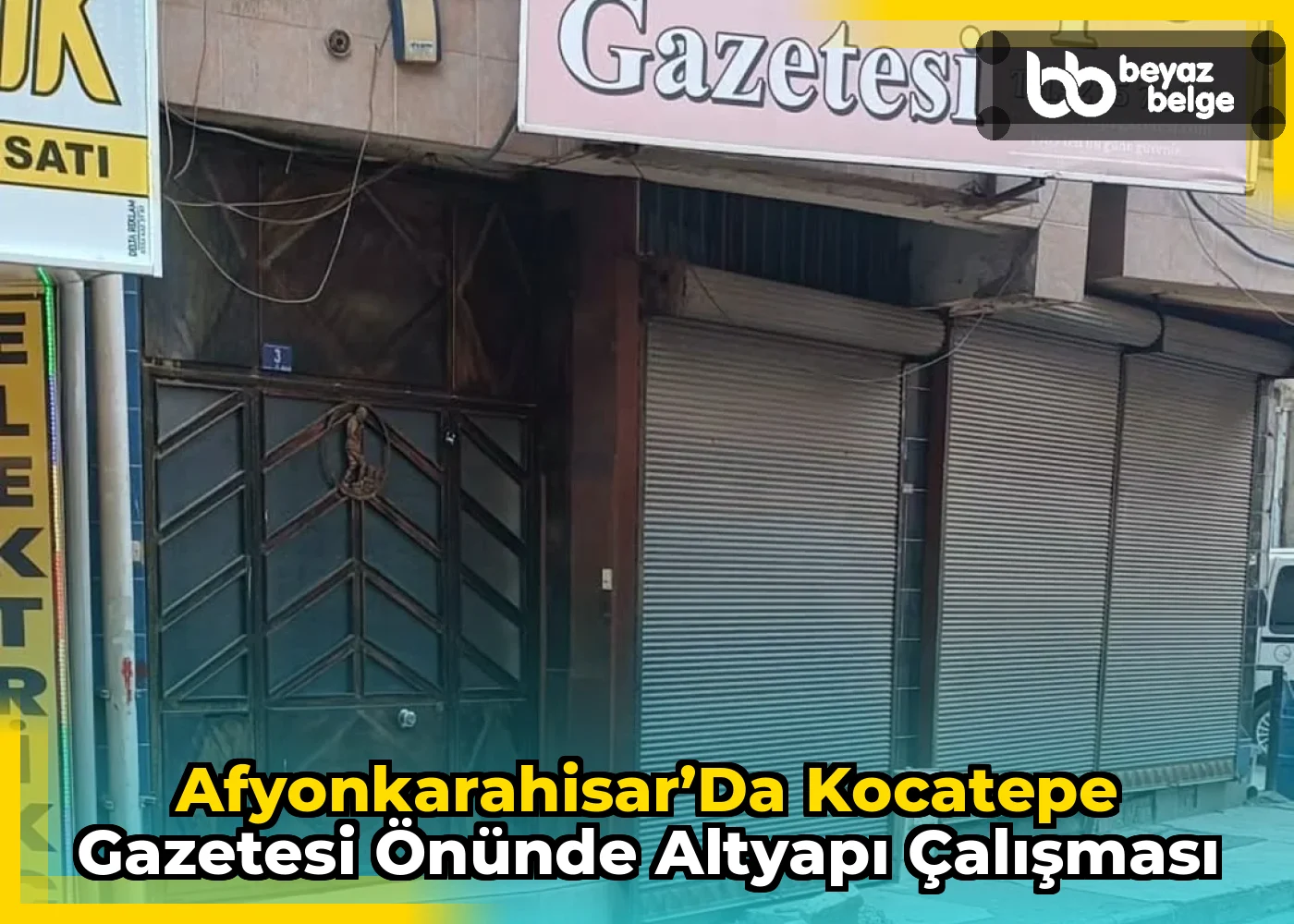 Afyonkarahisar’da Kocatepe Gazetesi Önünde Altyapı Çalışması