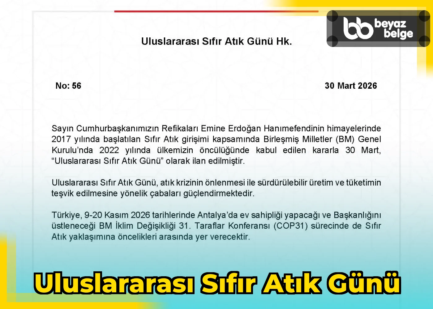 Uluslararası Sıfır Atık Günü
