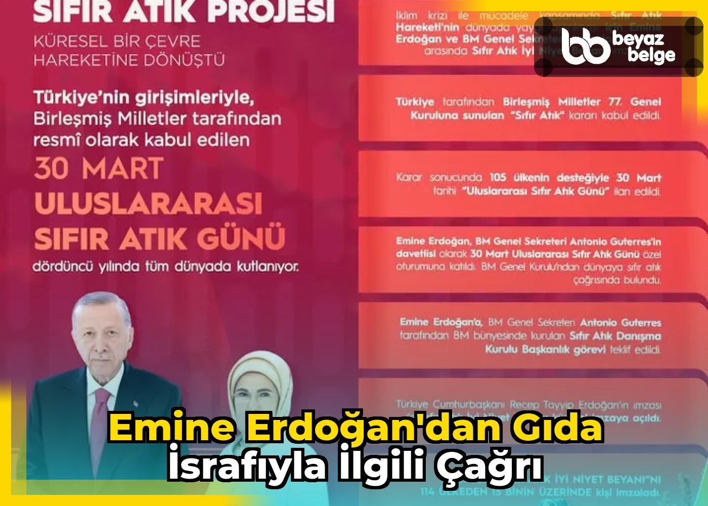 Emine Erdoğan'dan Gıda İsrafıyla İlgili Çağrı