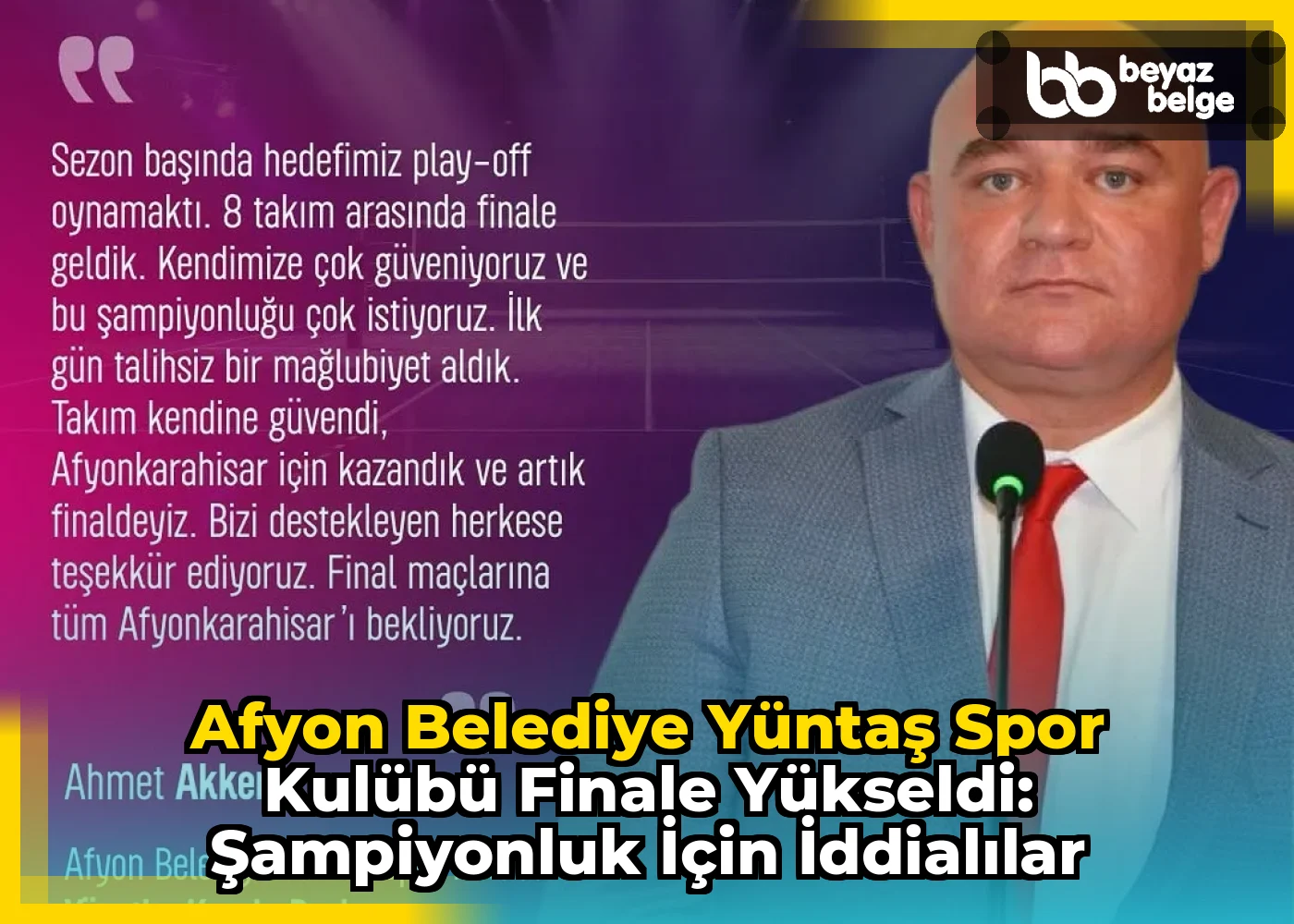 Afyon Belediye Yüntaş Spor Kulübü Finale Yükseldi: Şampiyonluk İçin İddialılar