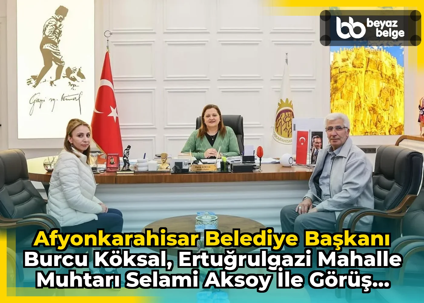 Afyonkarahisar Belediye Başkanı Burcu Köksal, Ertuğrulgazi Mahalle Muhtarı Selami Aksoy ile Görüş Alışverişinde Bulundu