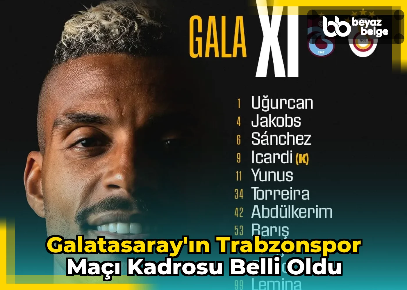 Galatasaray'ın Trabzonspor Maçı Kadrosu Belli Oldu