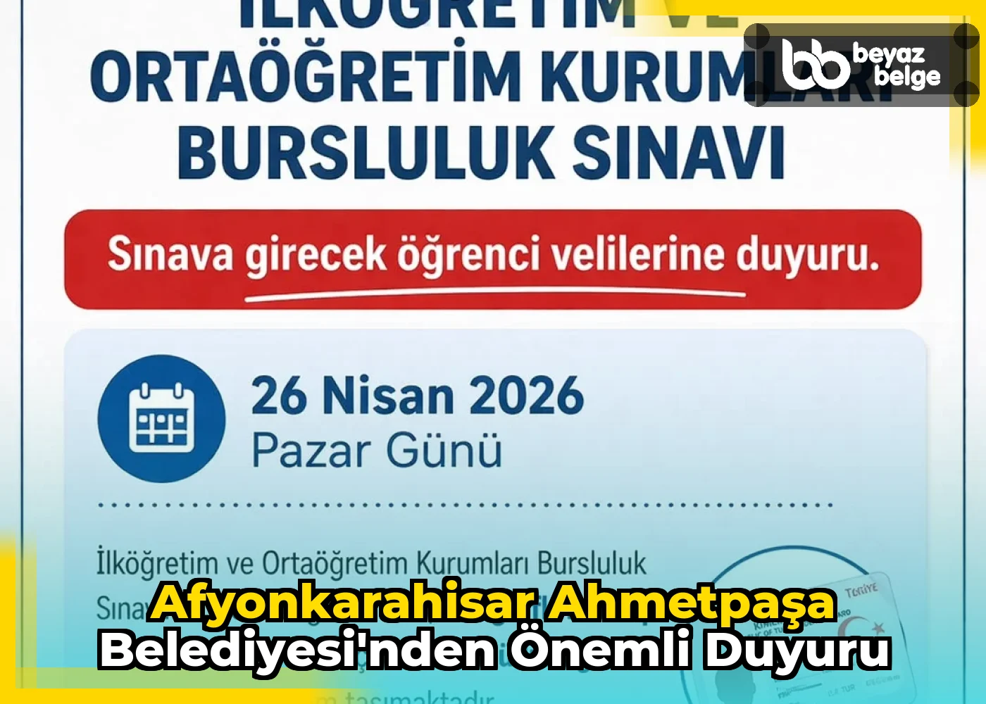 Afyonkarahisar AhmetPaşa Belediyesi'nden Önemli Duyuru