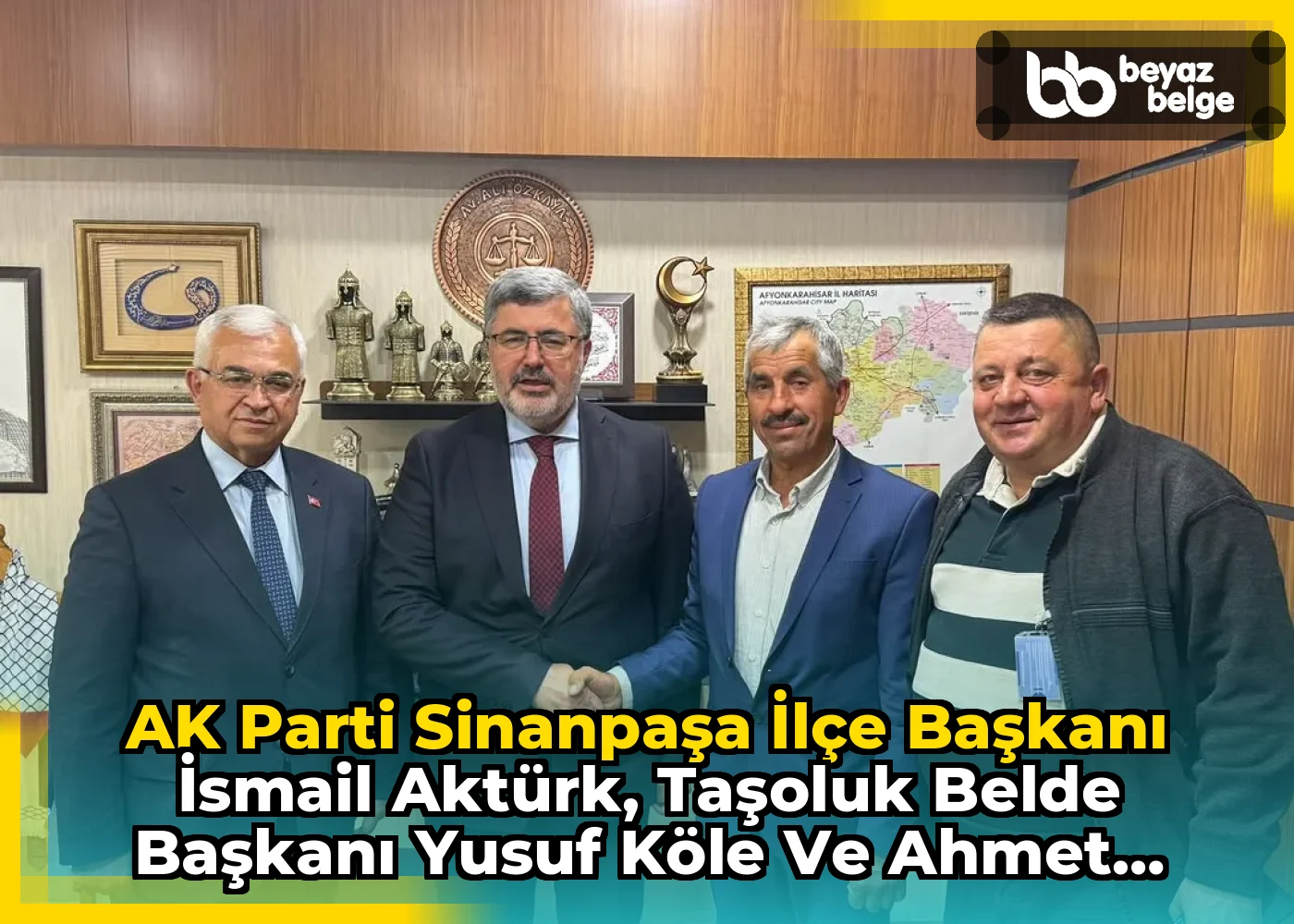AK Parti Sinanpaşa İlçe Başkanı İsmail Aktürk, Taşoluk Belde Başkanı Yusuf Köle ve Ahmet Özen Gazi Meclisinde Misafir Edildi