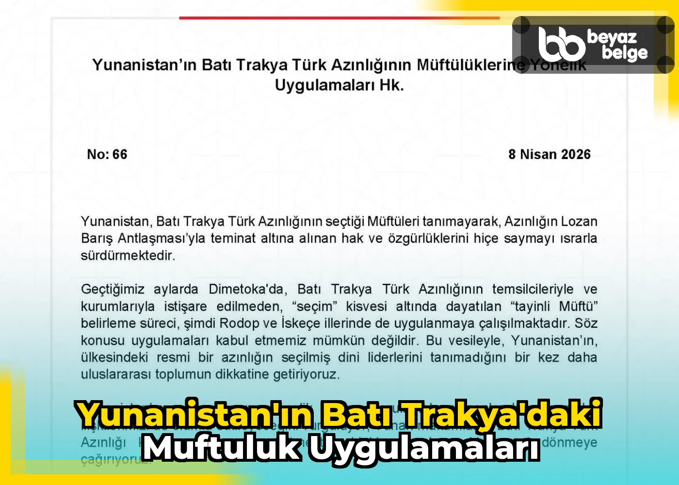 Yunanistan'ın Batı Trakya'daki Muftuluk Uygulamaları