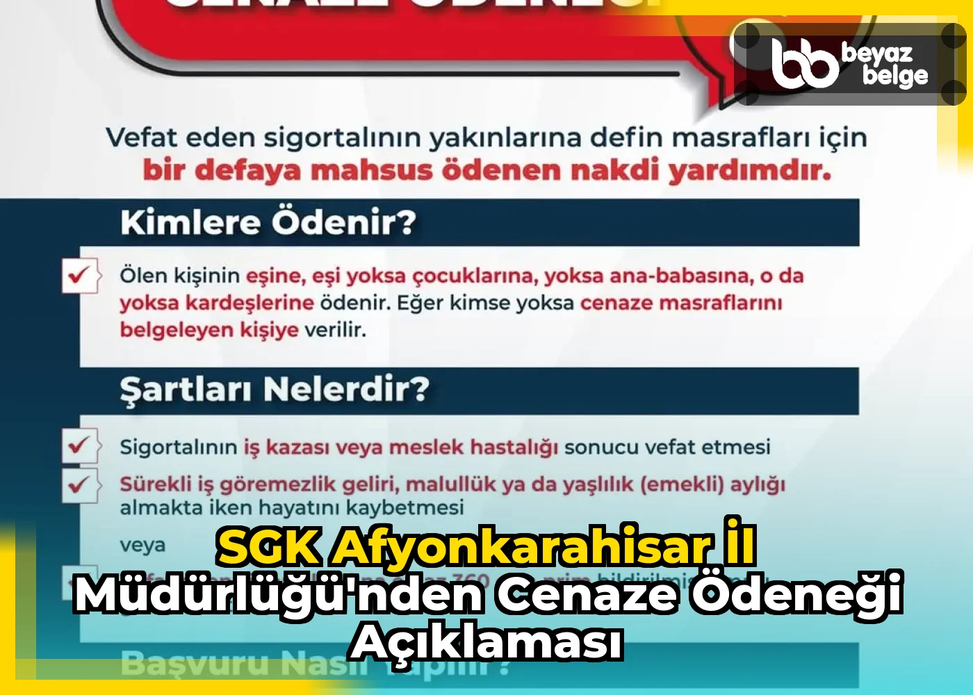 SGK Afyonkarahisar İl Müdürlüğü'nden Cenaze Ödeneği Açıklaması