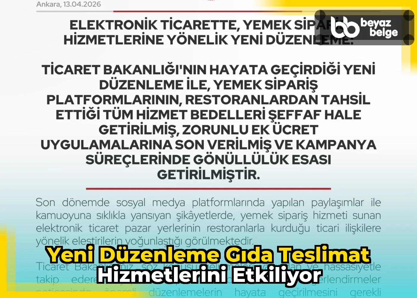 Yeni düzenleme gıda teslimat hizmetlerini etkiliyor