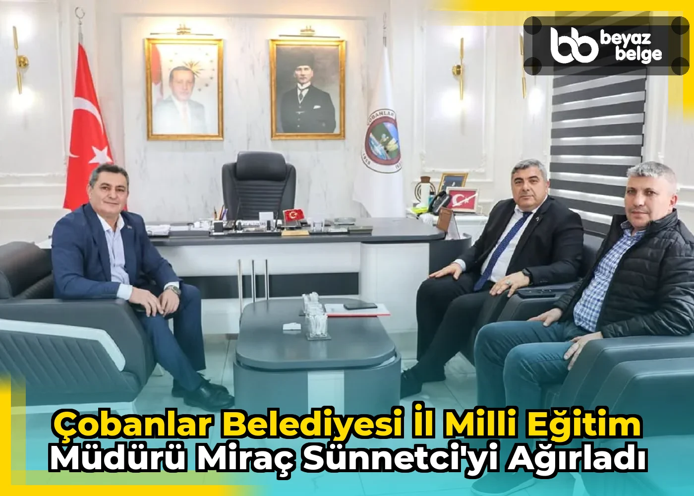 Çobanlar Belediyesi İl Milli Eğitim Müdürü Miraç Sünnetci'yi Ağırladı