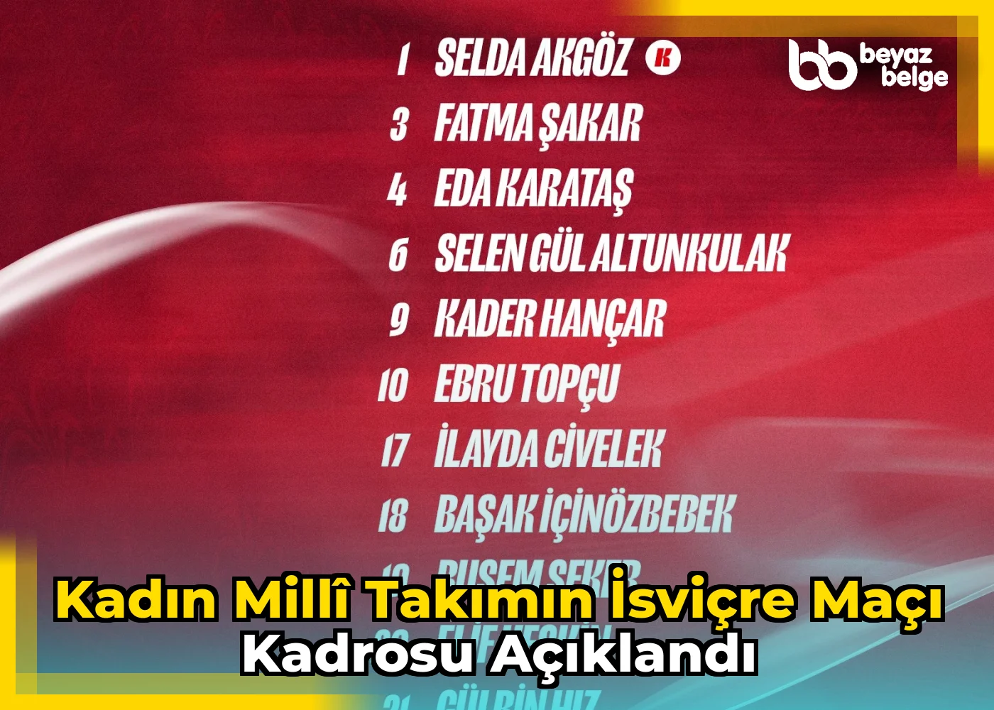 Kadın Millî Takımın İsviçre Maçı Kadrosu Açıklandı