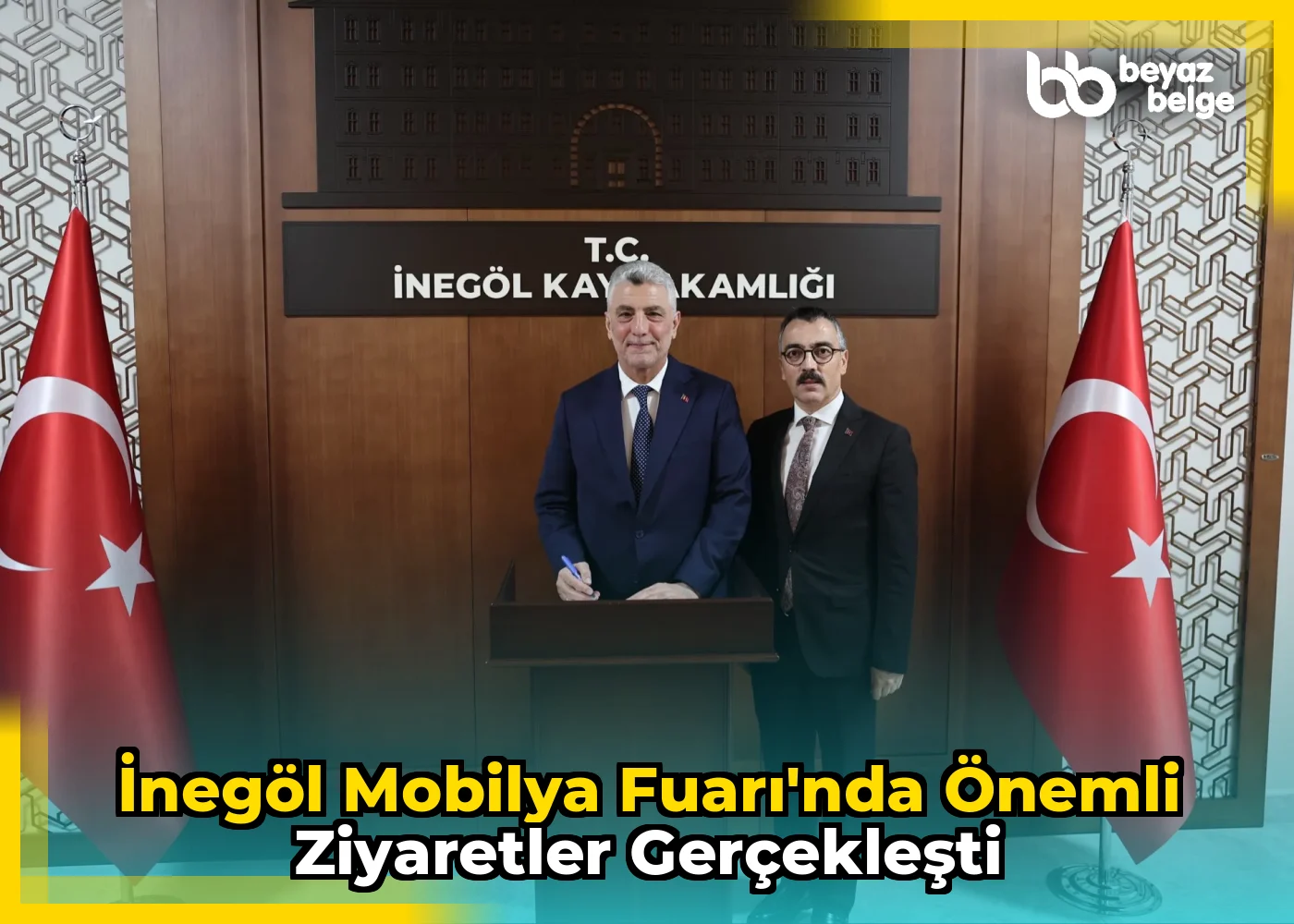 İnegöl Mobilya Fuarı'nda önemli ziyaretler gerçekleşti