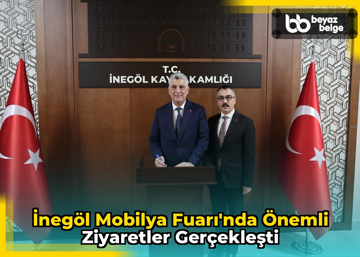 İnegöl Mobilya Fuarı'nda önemli ziyaretler gerçekleşti