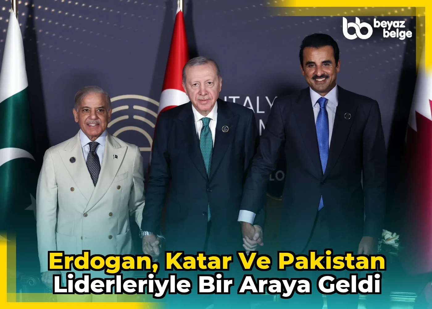 Erdogan, Katar ve Pakistan liderleriyle bir araya geldi