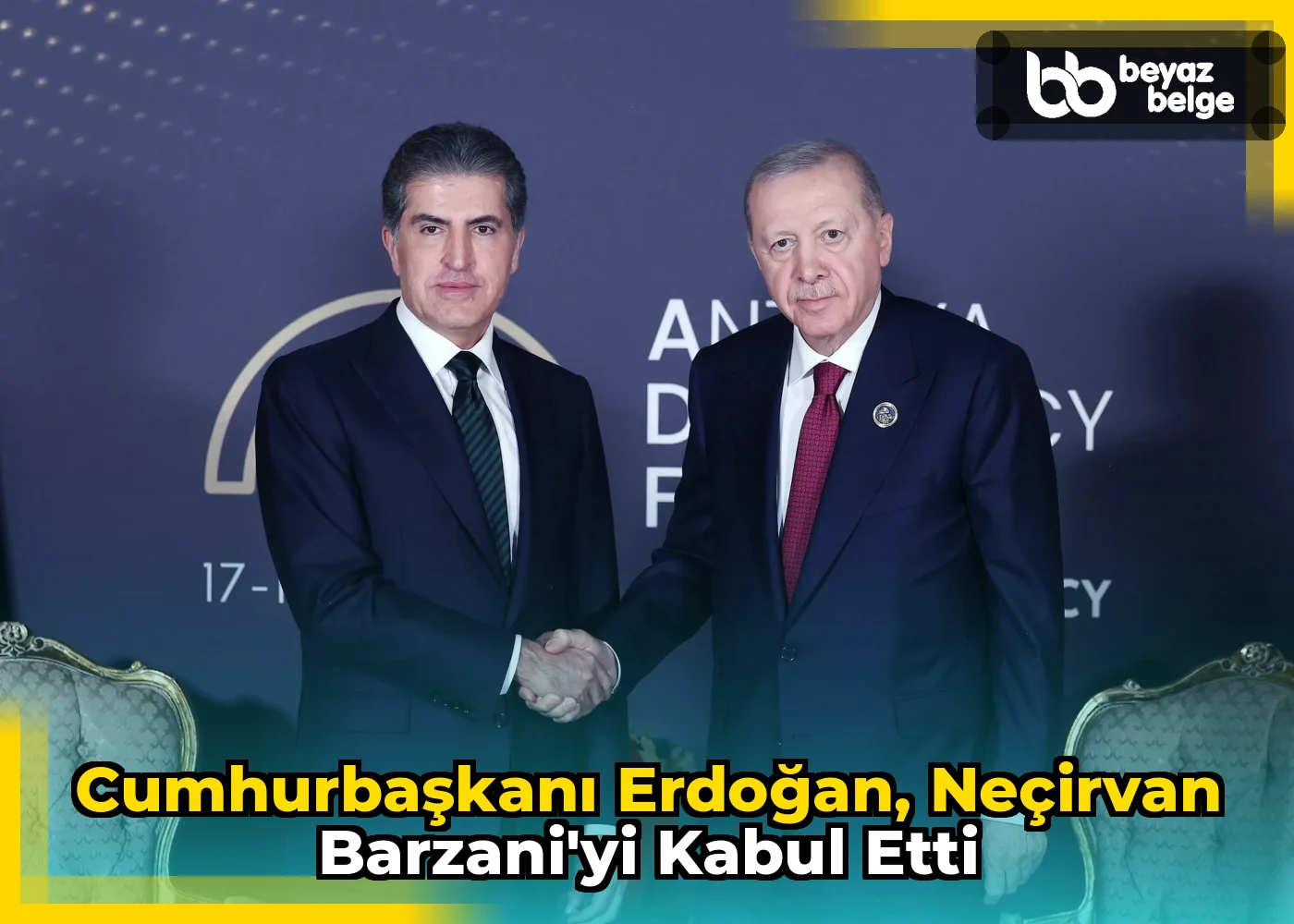 Cumhurbaşkanı Erdoğan, Neçirvan Barzani'yi kabul etti
