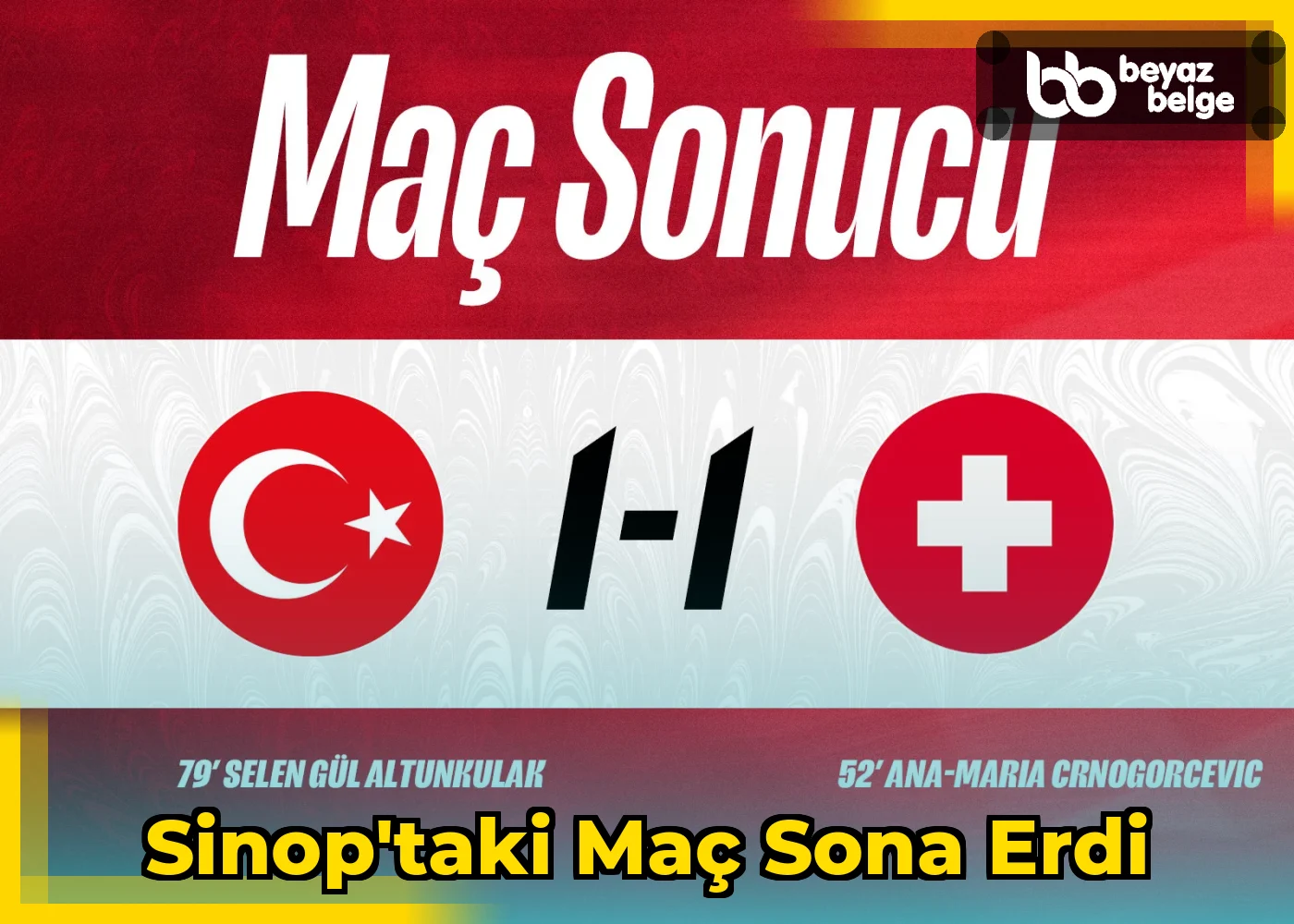Sinop'taki maç sona erdi