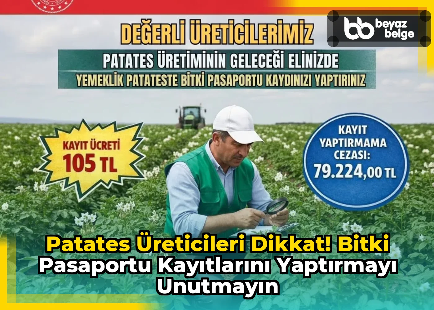 Patates Üreticileri Dikkat! Bitki Pasaportu Kayıtlarını Yaptırmayı Unutmayın