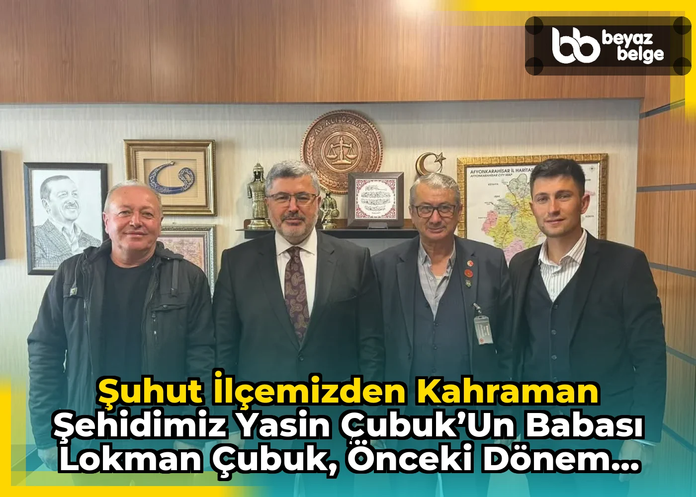 Şuhut ilçemizden Kahraman Şehidimiz Yasin Çubuk’un babası Lokman Çubuk, önceki dönem muhtarımız Seydi Gümüş ve hemşerimiz Soner Akbıyık'ı Gazi Meclisimizde misafir ettik