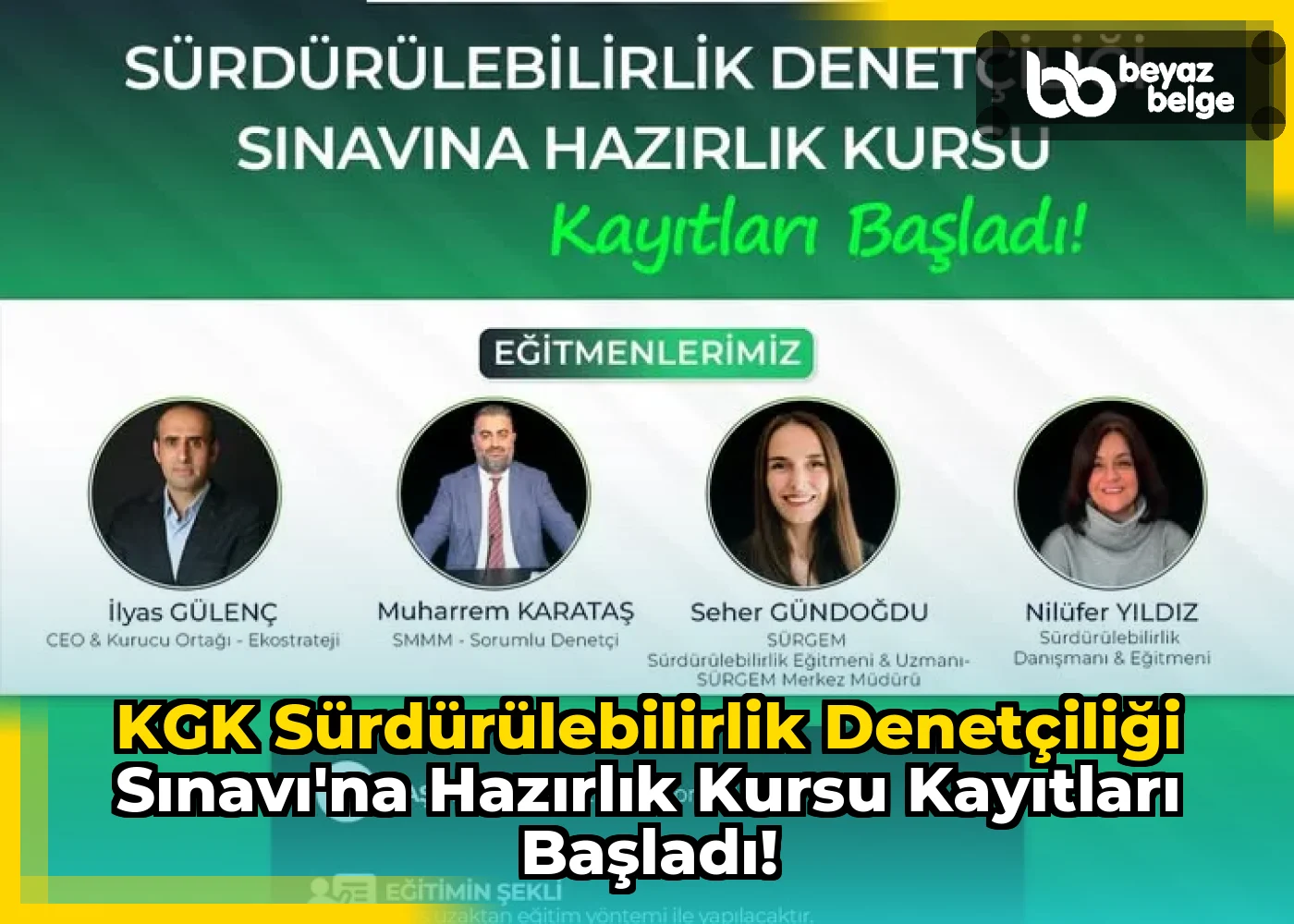 KGK Sürdürülebilirlik Denetçiliği Sınavı'na Hazırlık Kursu Kayıtları Başladı!