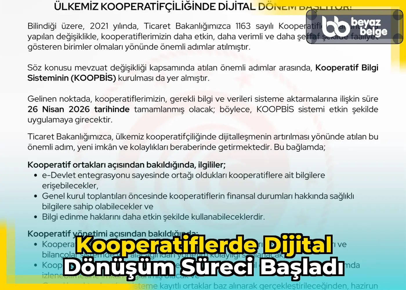 Kooperatiflerde dijital dönüşüm süreci başladı