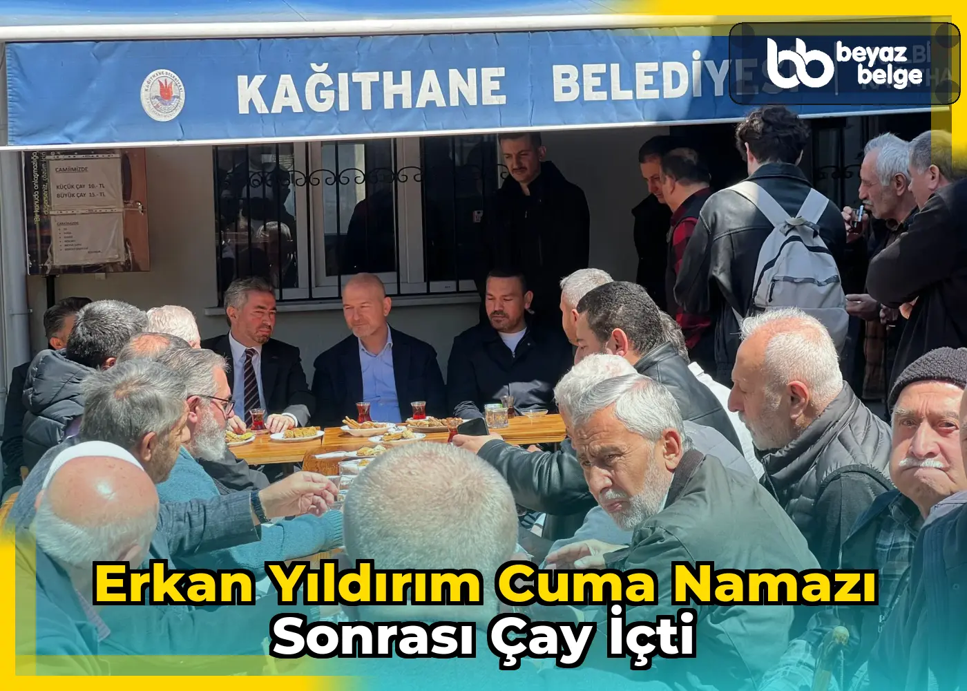 Erkan Yıldırım Cuma namazı sonrası çay içti