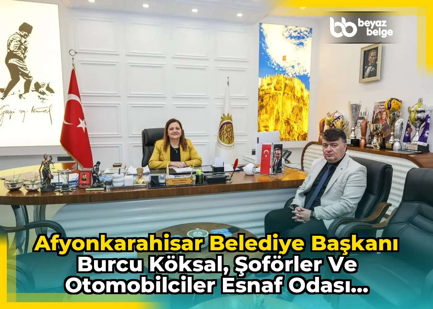 Afyonkarahisar Belediye Başkanı Burcu Köksal, Şoförler ve Otomobilciler Esnaf Odası Başkanı İbrahim Karataş ile Görüş Alışverişinde Bulundu