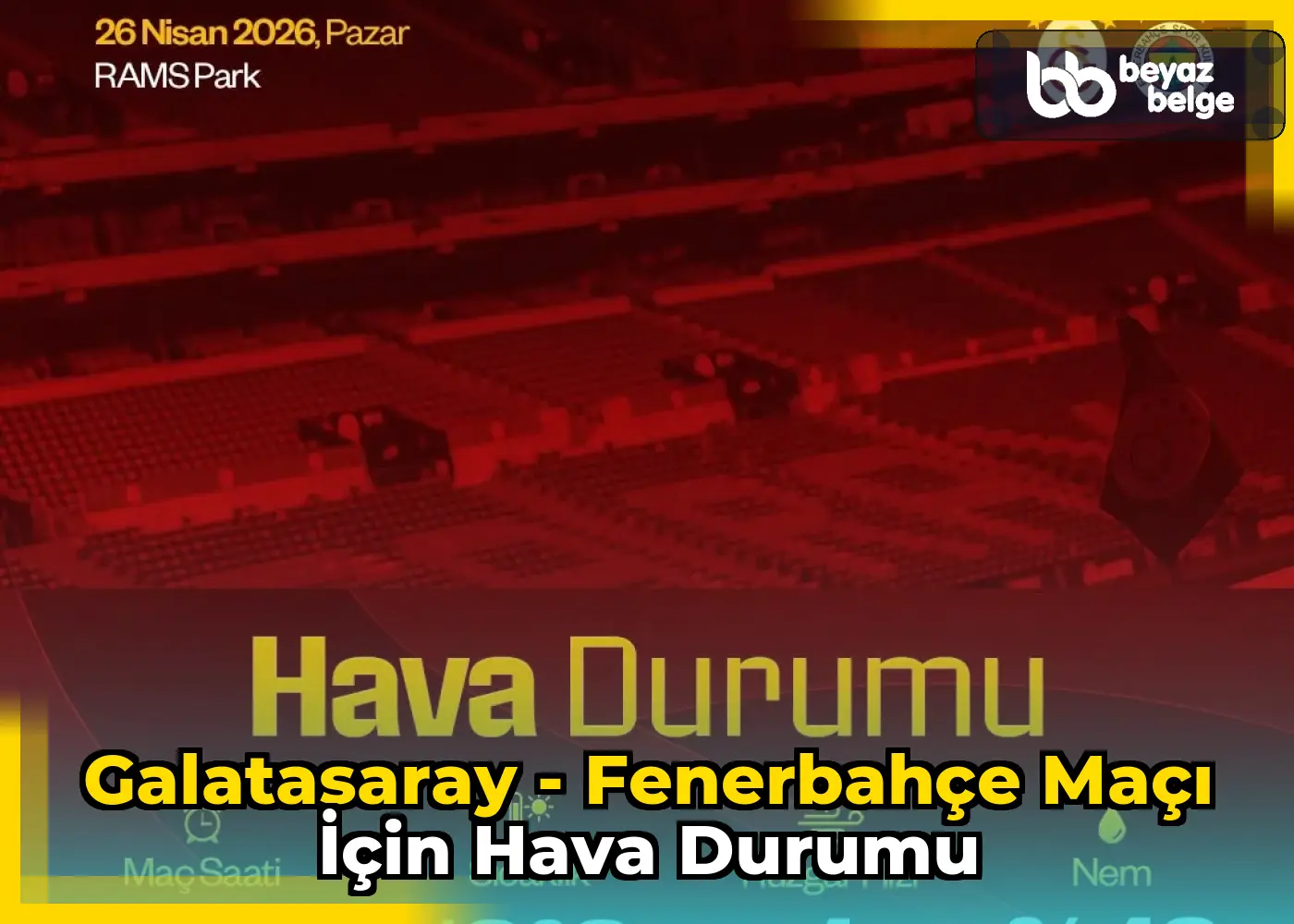 Galatasaray - Fenerbahçe Maçı için Hava Durumu