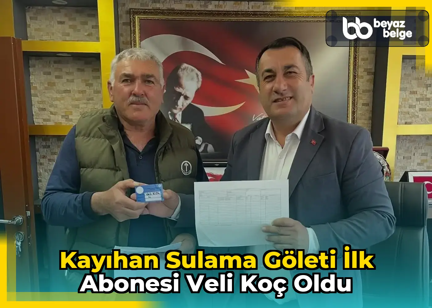 Kayıhan Sulama Göleti İlk Abonesi Veli Koç Oldu
