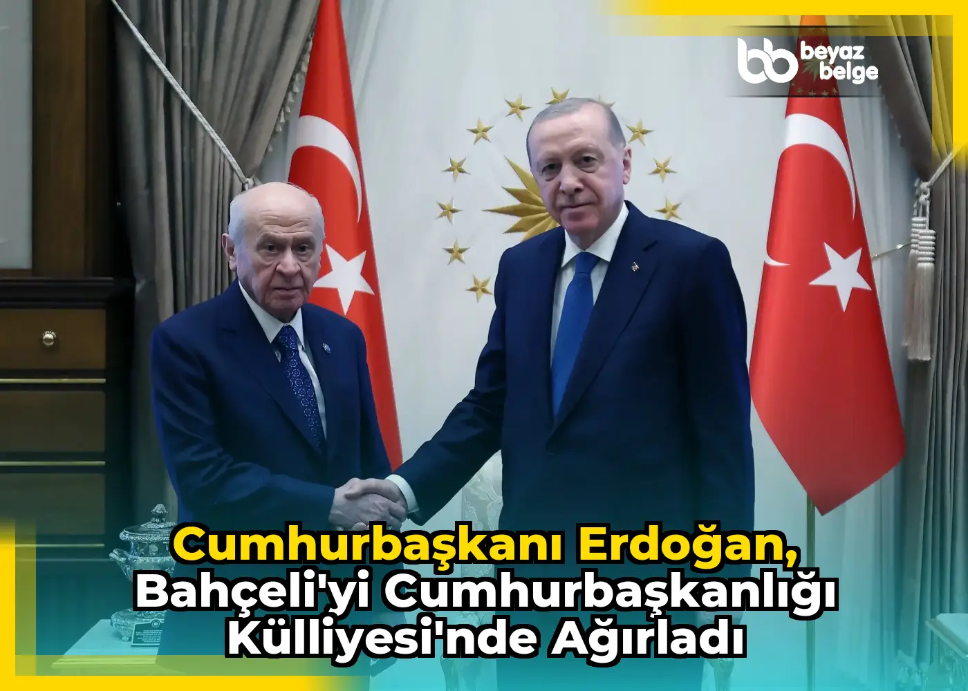Cumhurbaşkanı Erdoğan, Bahçeli'yi Cumhurbaşkanlığı Külliyesi'nde ağırladı