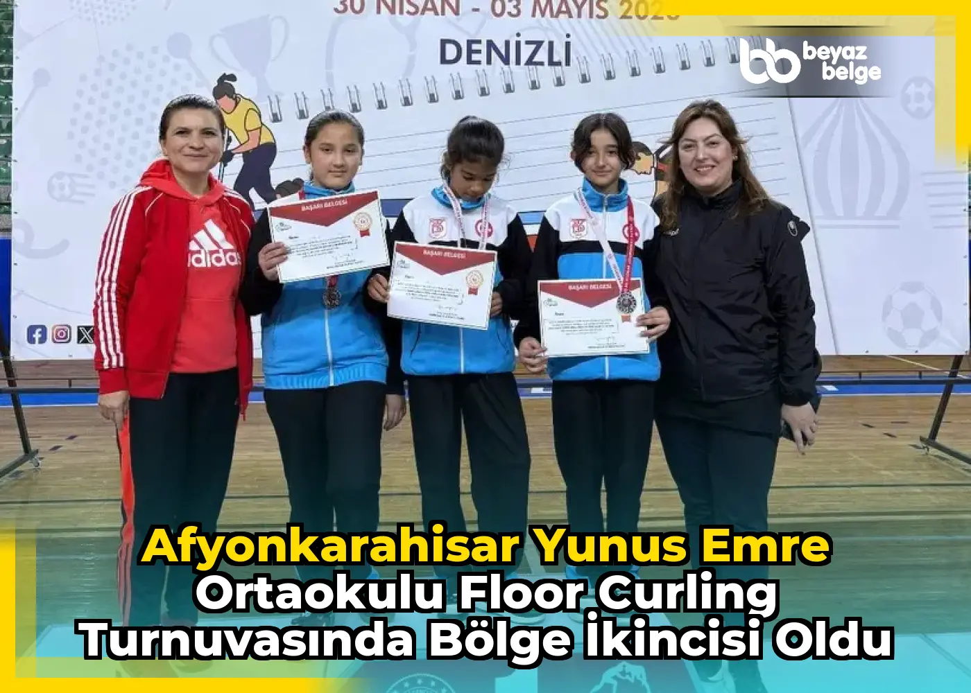 Afyonkarahisar Yunus Emre Ortaokulu Floor Curling Turnuvasında Bölge İkincisi Oldu