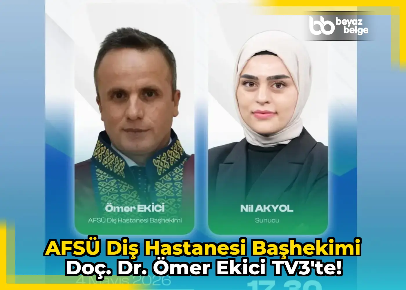 AFSÜ Diş Hastanesi Başhekimi Doç. Dr. Ömer Ekici TV3'te!