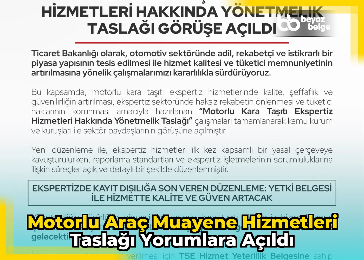 Motorlu Araç Muayene Hizmetleri Taslağı Yorumlara Açıldı