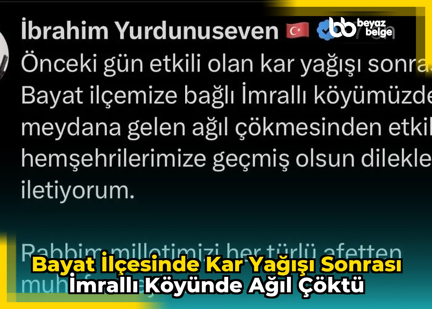 Bayat İlçesinde Kar Yağışı Sonrası İmrallı Köyünde Ağıl Çöktü