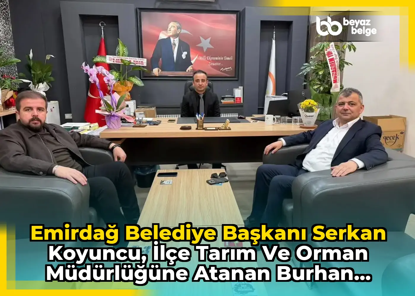 Emirdağ Belediye Başkanı Serkan Koyuncu, İlçe Tarım ve Orman Müdürlüğüne atanan Burhan UYAR'ı ziyaret etti