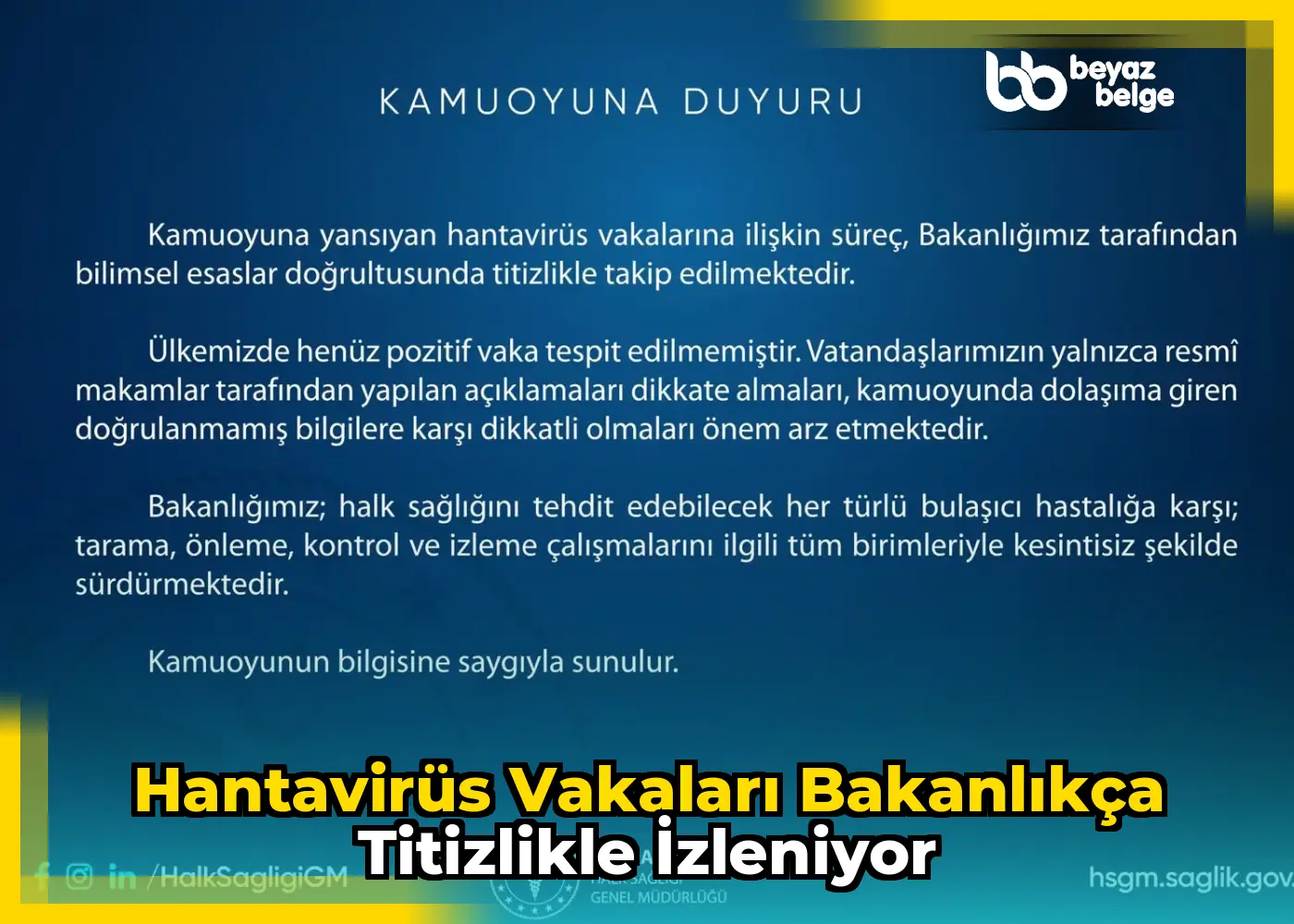 Hantavirüs vakaları Bakanlıkça titizlikle izleniyor