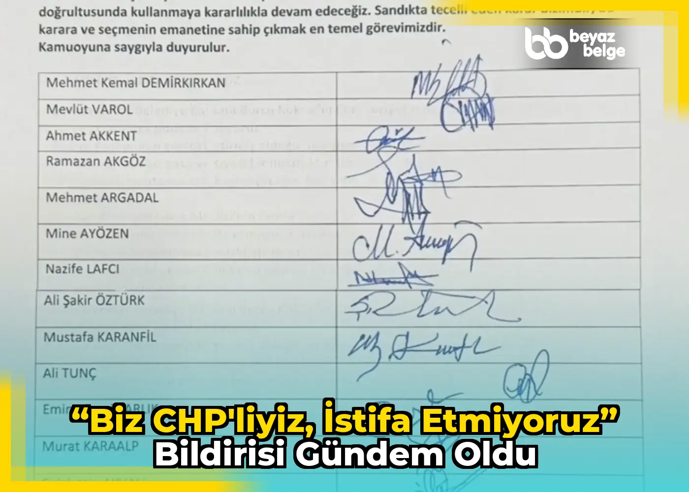 “Biz CHP’liyiz, İstifa Etmiyoruz” Bildirisi Gündem Oldu