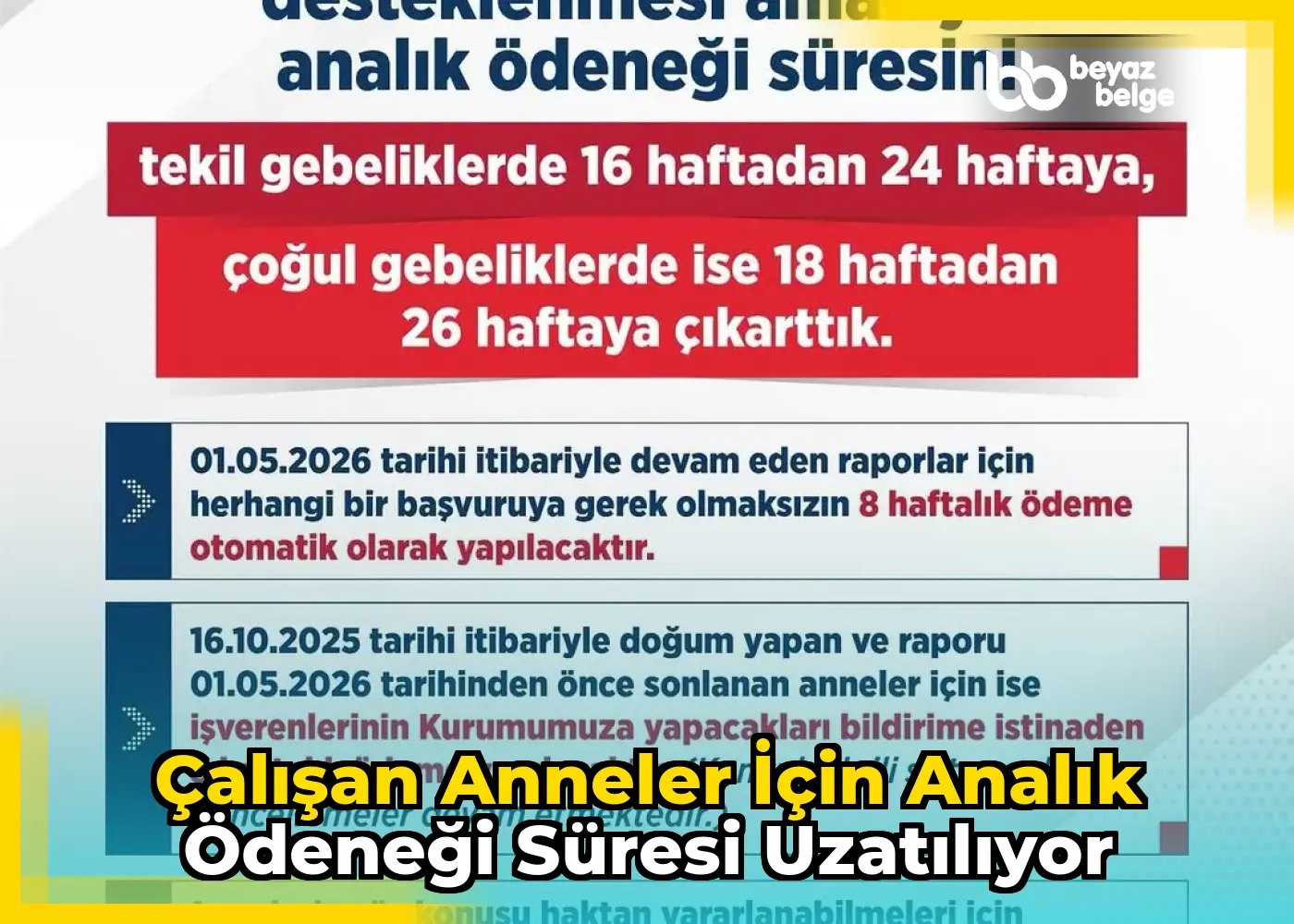 Çalışan Anneler için Analık Ödeneği Süresi Uzatılıyor