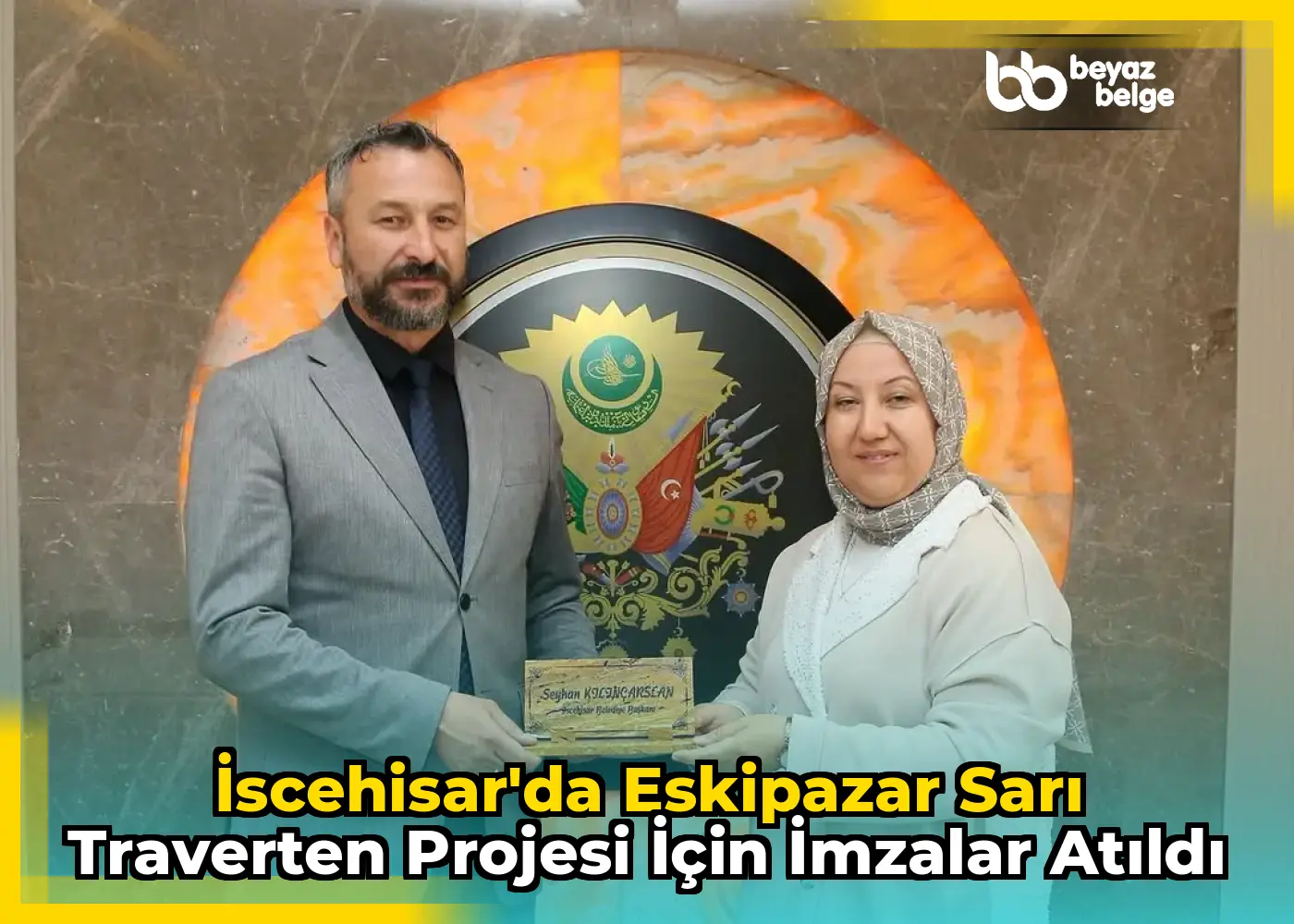 İscehisar'da Eskipazar Sarı Traverten Projesi İçin İmzalar Atıldı