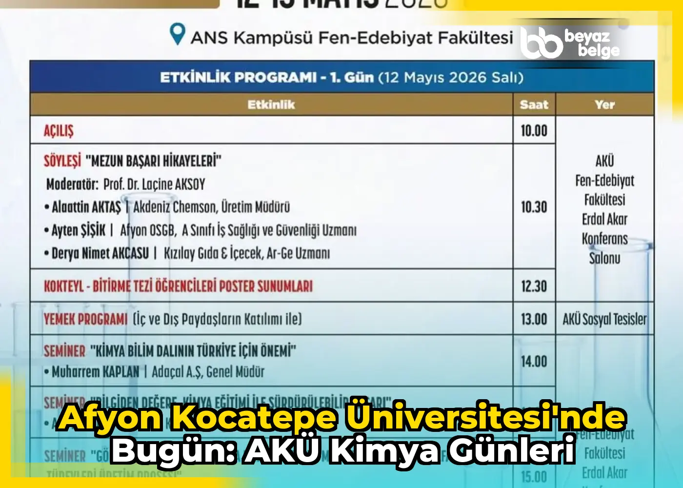 Afyon Kocatepe Üniversitesi'nde Bugün: AKÜ Kimya Günleri