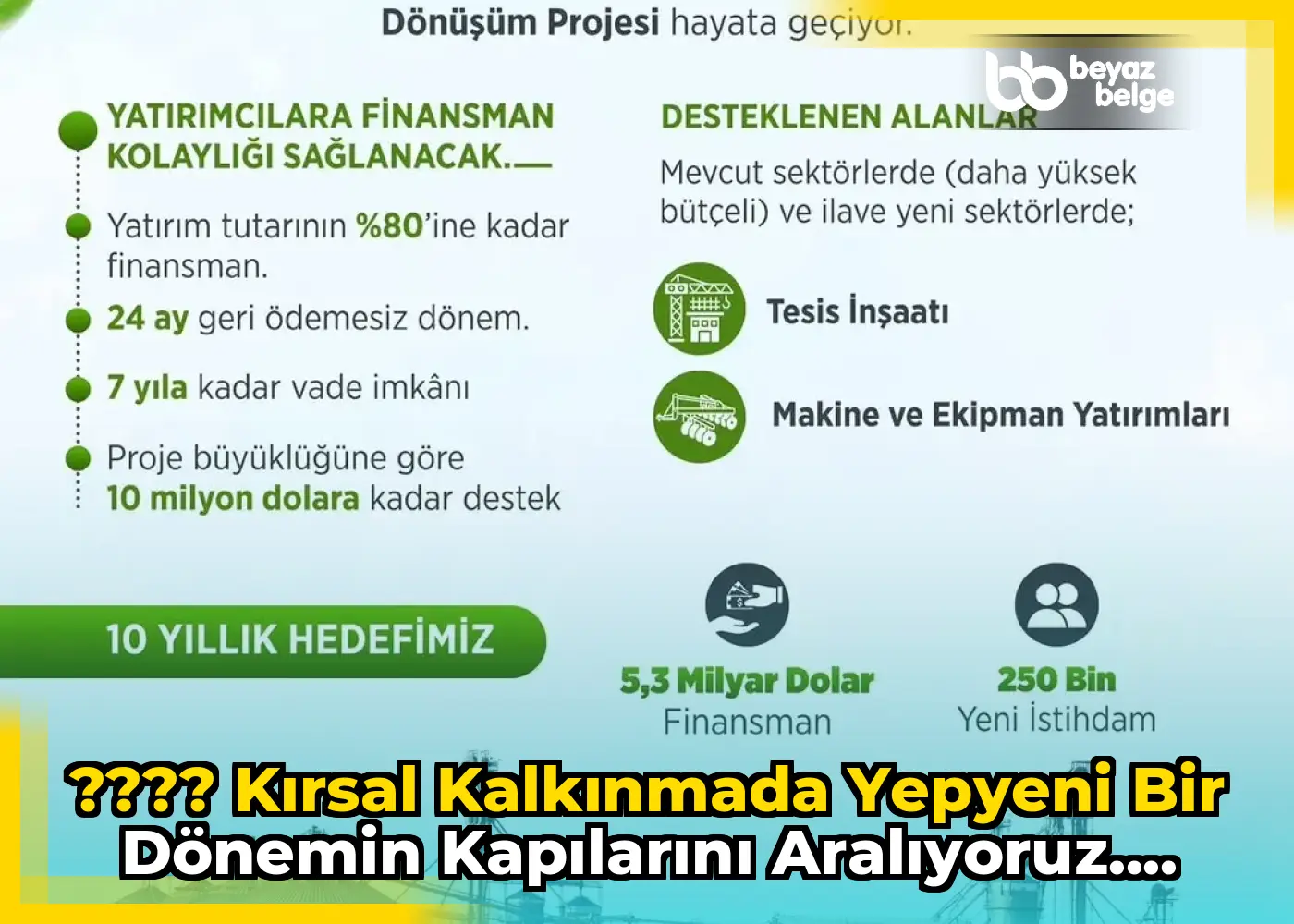 ???? Kırsal kalkınmada yepyeni bir dönemin kapılarını aralıyoruz....