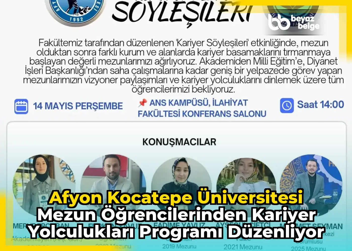Afyon Kocatepe Üniversitesi Mezun Öğrencilerinden Kariyer Yolculukları Programı Düzenliyor