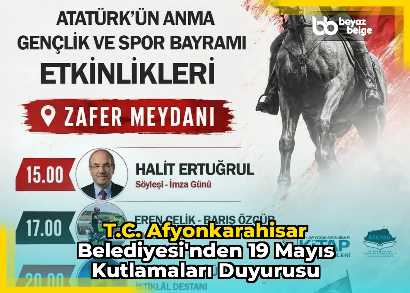 T.C. Afyonkarahisar Belediyesi'nden 19 Mayıs Kutlamaları Duyurusu
