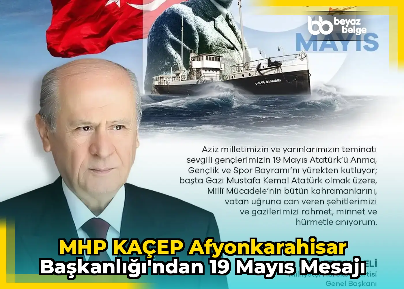 MHP KAÇEP Afyonkarahisar Başkanlığı'ndan 19 Mayıs Mesajı